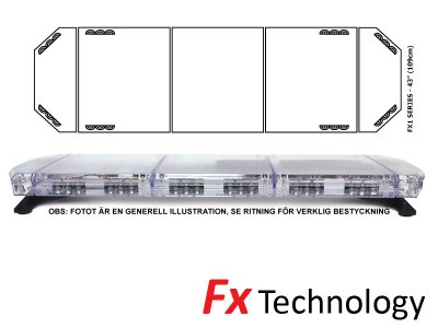 Mega-Flash FX1 - Single row LED flashing light strip 11-30V
