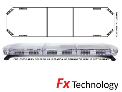 Mega-Flash FX1 - Single row LED flashing light strip 11-30V