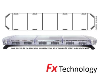 Mega-Flash FX1 - Single row LED flashing light strip 11-30V