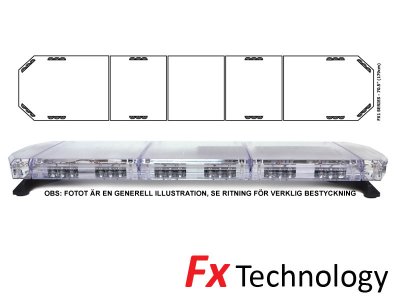 Mega-Flash FX1 - Single row LED flashing light strip 11-30V