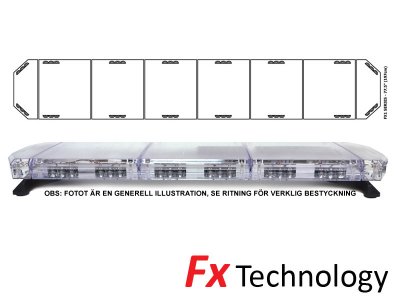 Mega-Flash FX1 - Single row LED flashing light strip 11-30V