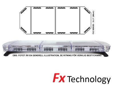 Mega-Flash FX2 - Double-row LED flashing light strip 11-30V