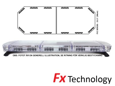 Mega-Flash FX2 - Double-row LED flashing light strip 11-30V