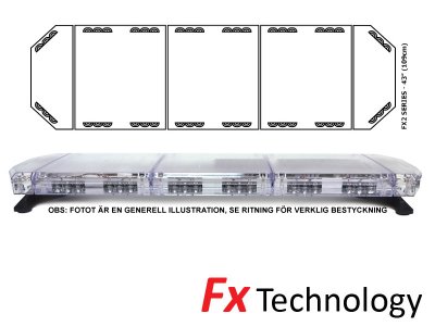 Mega-Flash FX2 - Double-row LED flashing light strip 11-30V