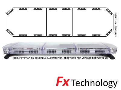 Mega-Flash FX2 - Double-row LED flashing light strip 11-30V