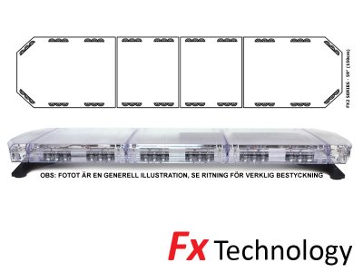 Mega-Flash FX2 - Double-row LED flashing light strip 11-30V