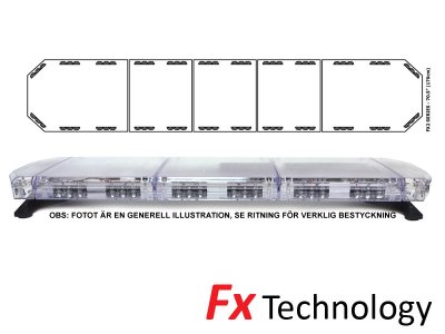 Mega-Flash FX2 - Double-row LED flashing light strip 11-30V