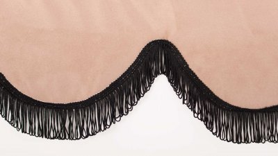 Windshield curtain brown - black fringes