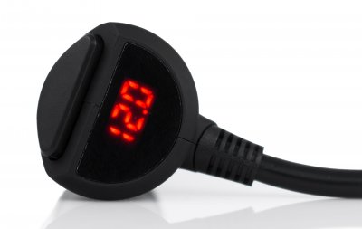 On the plug that connects to the cigarette socket there is an on/off button and a display that shows the voltage.