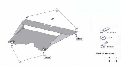Skid plate Doblo (Fiat) from 2010-2022