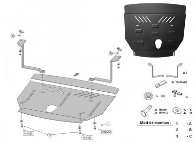 Skid plate Kia Rio from 2011-/2017-