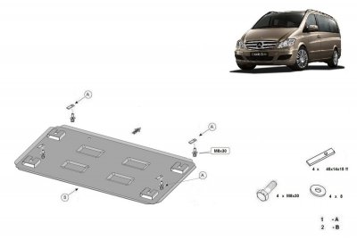 Skid Plate for Mercedes Vito &amp; Viano from 2003-2014