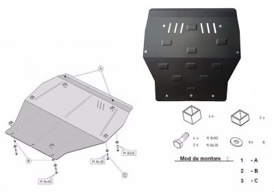 Skid plate for Volkswagen Transporter T5 from 2010-2015