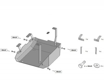 Sketch for skid plate Ford Transit 2020- | AdBlue tank