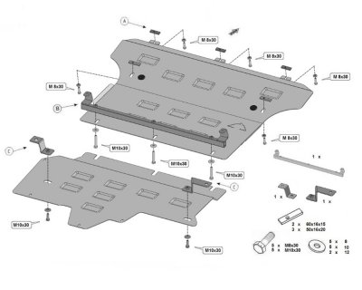 Skid plate Mercedes Vito 4x4 (4WD) from 2020-