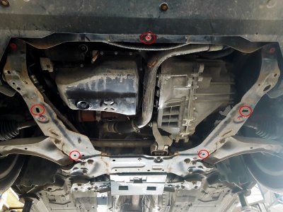 Fastening points for skid plate Ford Galaxy 2006-2014