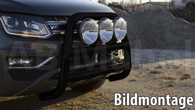 Black painted stainless steel bull bar for Volkswagen Amarok V6 from 2017-