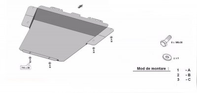Skid plate Renault Kangoo from 2008-2021