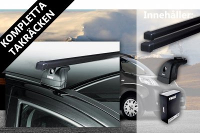 Complete Thule roof rails for Fiat Fiorino from 2008-