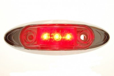 Chrome position light with 3xLED - 24V