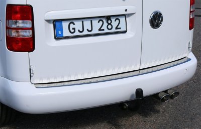 Rear bumper protection in stainless steel for Volkswagen Caddy from 2004-2015