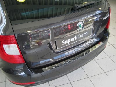 Stainless steel Rear Bumper Guard, for Skoda Superb Kombi 2009-2015