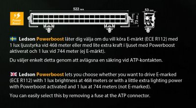 LEDSON Alfa 20" LED Ramp - 522 mm (20"), 216W, Powerboost