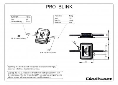 Pro-Blink for side markers - Make your side marker lights flash in turn signals | 12-24V