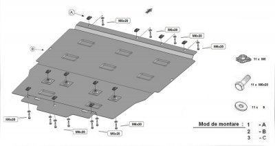 Skid plate Mercedes GLB from 2020-2026
