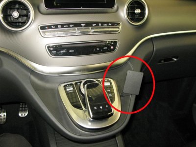 Mobile phone holder for installation in MB V-Class from 2015-2023
