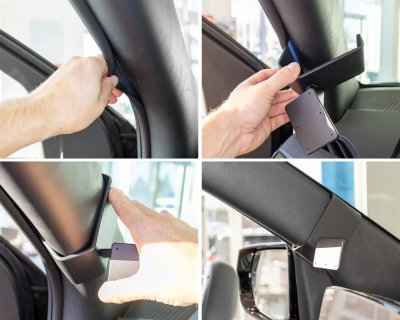 Mobile phone holder installation Chevrolet Silverado EV 2024- | Mounting to the right of the center console | Mounting on the le