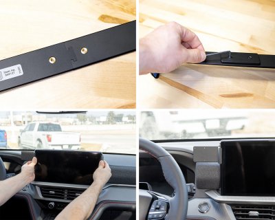Mounting on the center console Mounting to the left of the center screen   Mobile phone holder Ford Explorer 2024- | Mounting to