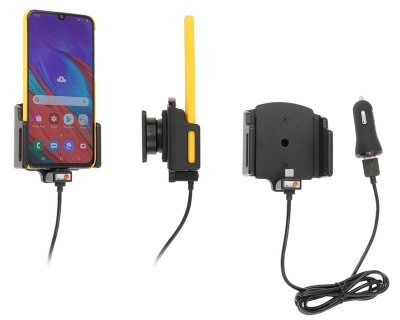 Mobile phone holder Brodit | Width: 62-77 mm, Thickness: 2-10 mm, USB Type C