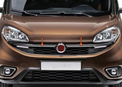 Stainless Steel Upper Grill for Fiat Dobló from 2015-