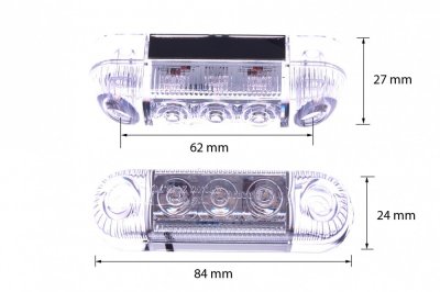 Transparent LED position light | 12V/24V 84x24x25mm