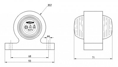 Position light on rubber base