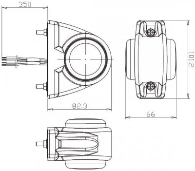 Position light on rubber base with 3 functions