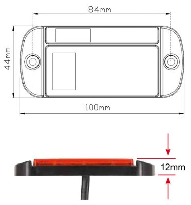 Position light 12-24 V 3xLED 100x44x12 mm
