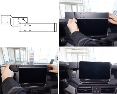 Mobile phone holder MAN TGE from 2025 onwards | For mounting to the left of the screen (for 10,4 screen)