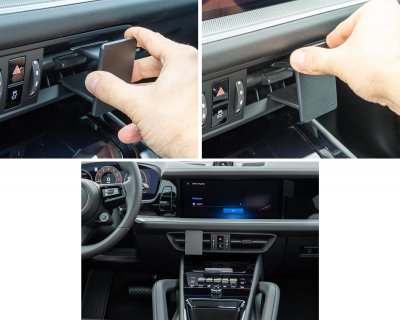 Installation of mobile phone holder for Porsche Cayenne from 2025-