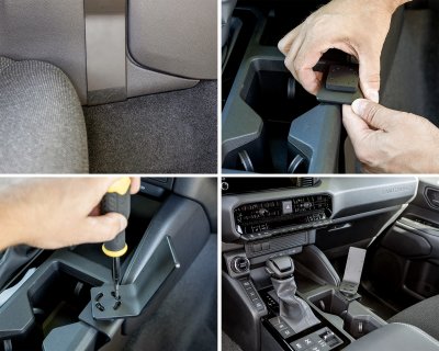 Mobile phone holder assembly Toyota Land Cruiser 2024- | Mounting to the right on center console