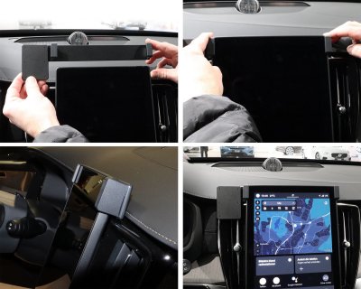 Installation of mobile phone holder for Volvo XC90 from 2025- | For mounting to the left of the center screen