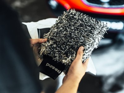 Pureest washing glove - black/white