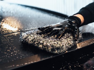 Pureest washing glove - black/white