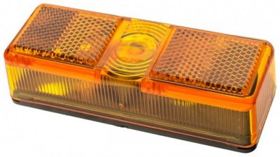 Rectangular position lamp with built-in reflector