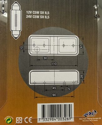 Rectangular position lamp with built-in reflector