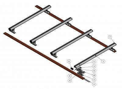 Roof rack Volkswagen Transporter from 2003-2024