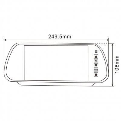 Rear view camera system 7" rear view mirror monitor including one dual lens camera