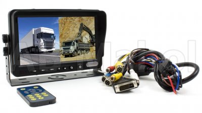 Split system 7" monitor incl. 1 standard camera &amp; 1 side camera