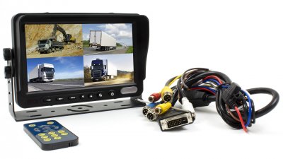 Package with 7 inch screen and 4 reversing cameras. Camera type RC25.